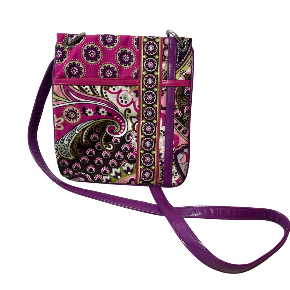 Vera Bradley Very Berry Flipster Crossbody Bag Retired Purple Pink Floral Y2K
